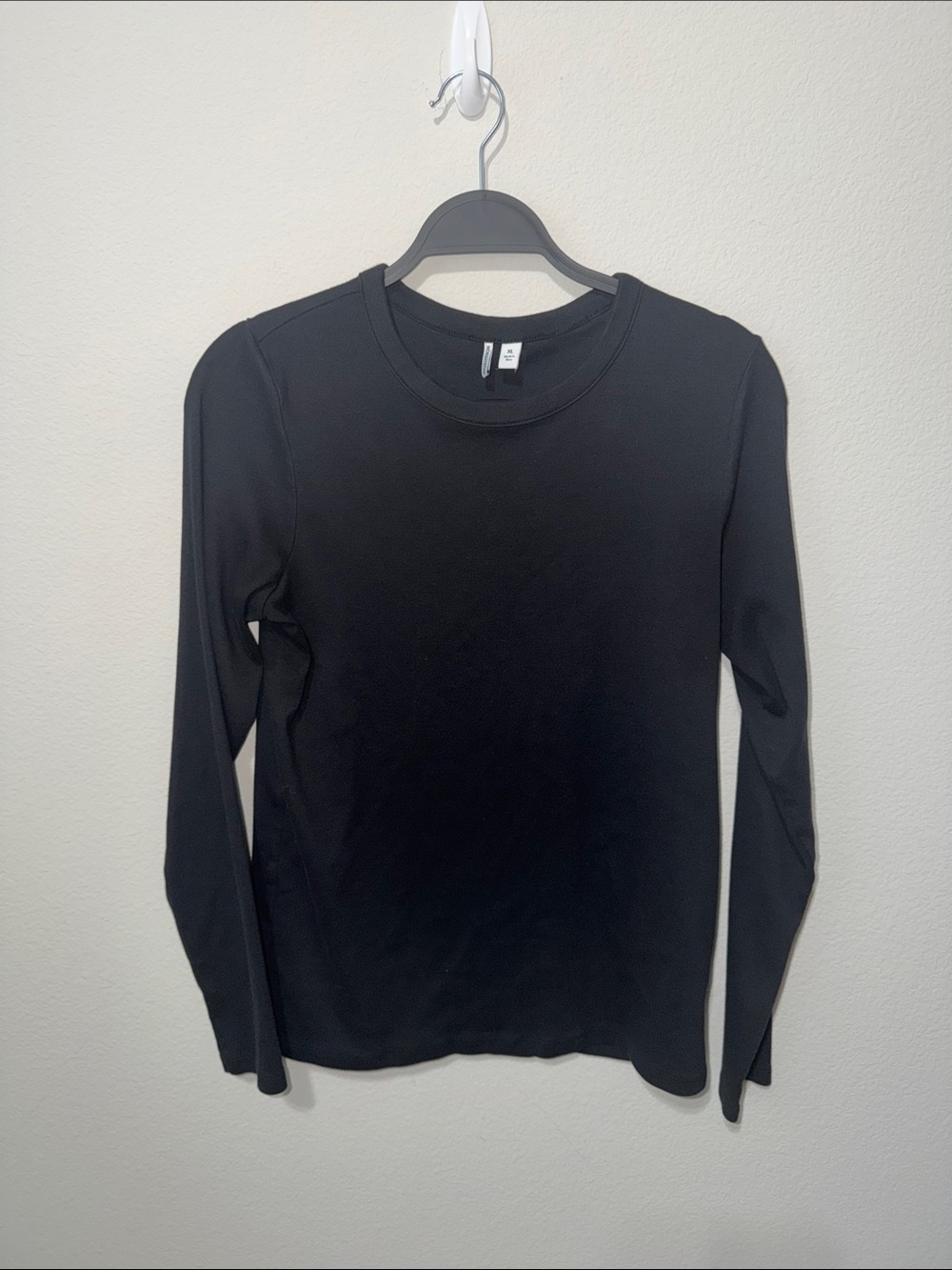 Nordstrom Black Long-Sleeve ribbed  Crewneck Shirt